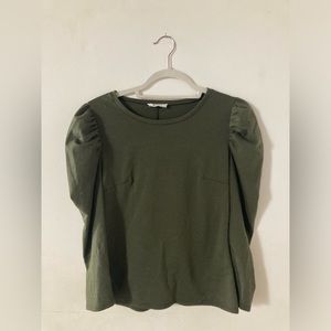 Sage the label small puff sleeve shirt